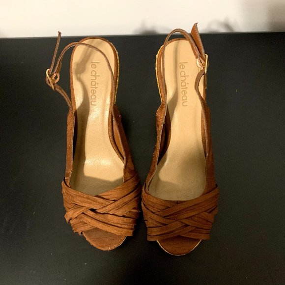 Le Chateau Peep Toe Wedges - Picture 3 of 8